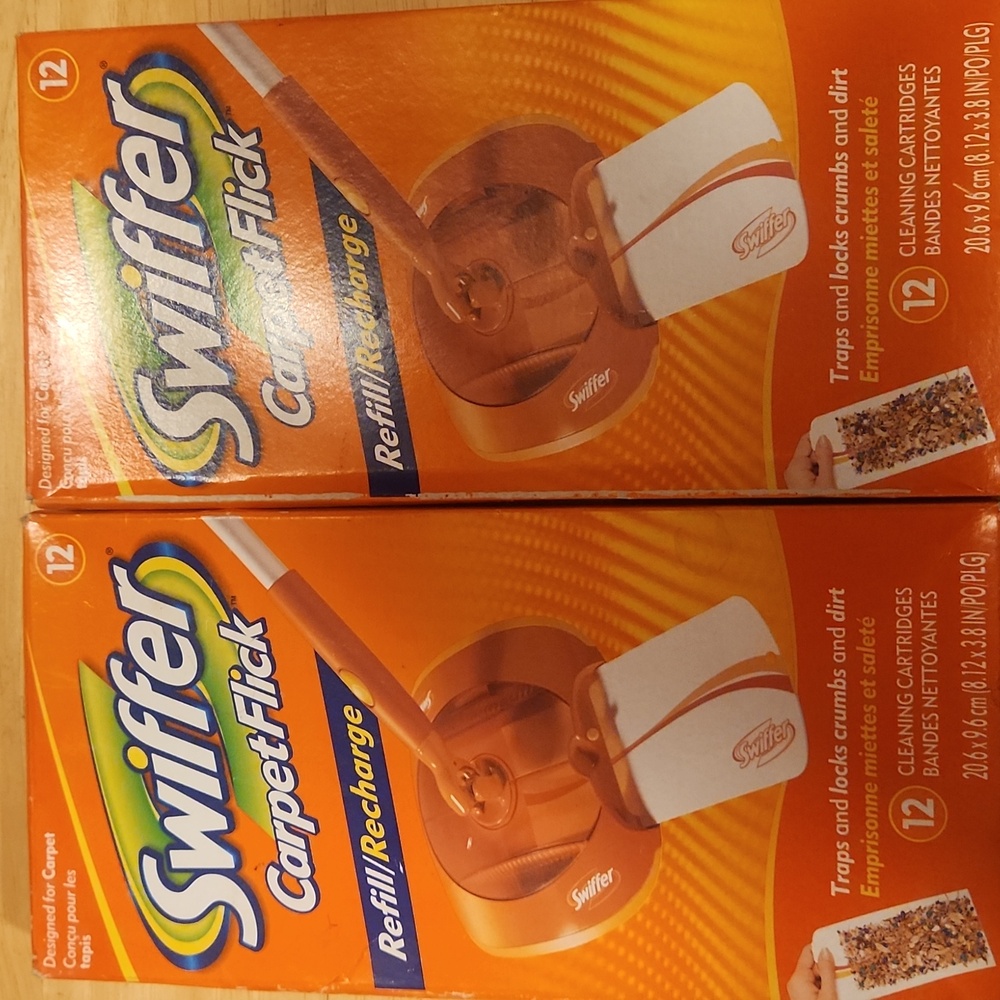 Swiffer Carpet Flick Refill Recharge 2 Boxes 12ct Each New Never Opened